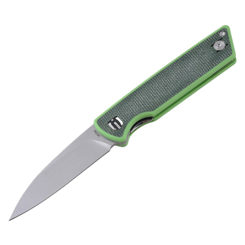 Shieldon Stinger 2.95'' Drop Point 14C28N Blade, G10 + Micarta Handle Folding Pocket Knife Reverse Grip