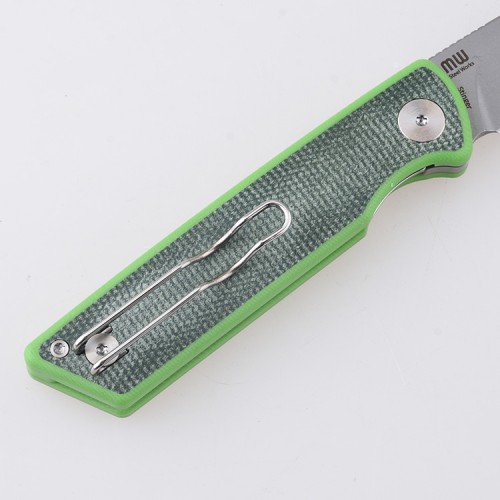 Shieldon Stinger 2.95'' Drop Point 14C28N Blade, G10 + Micarta Handle Folding Pocket Knife Reverse Grip