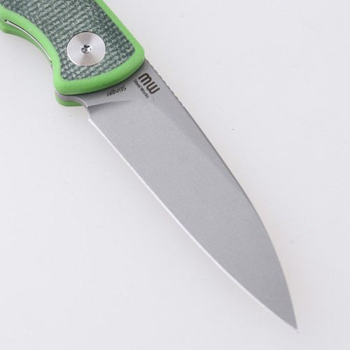 Shieldon Stinger 2.95'' Drop Point 14C28N Blade, G10 + Micarta Handle Folding Pocket Knife Reverse Grip