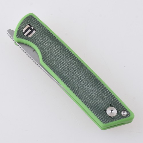 Shieldon Stinger 2.95'' Drop Point 14C28N Blade, G10 + Micarta Handle Folding Pocket Knife Reverse Grip