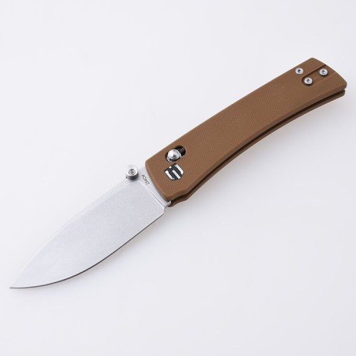 Shieldon Kite Outdoor Knife, 154CM Steel Made 3“ Stonewash Finish Drop Point Blade Axis Lock Folding Knife with G10 Handle, Pocket Clip & Thumb Stud