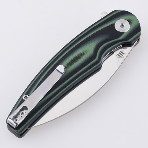 Shieldon Jalapenos Folding Pocket Knife, 3.24“ Mirror Polish Finish 154CM Steel Blade, Forest Green G10 Handle EDC Gear Folding Knife for Hunting & Camping