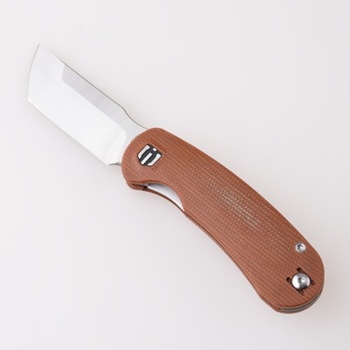 Shieldon Hoplon Pocket Knife, 154CM 2.59“ Satin Finish Japanese Tanto Point Blade, G10 & Micarta Handle Hollow Grind EDC Folding Knife